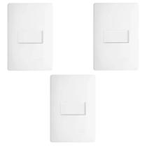 Kit 3 Conjunto Interruptor Paralelo 4x2 Habitat Branco 2297