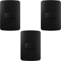 KIT 3 CONJUNTO INTERRUPTOR SIMPLES 10a MARGIRIUS LINHA B3 PRETO KIT 3 CONJUNTO INTERRUPTOR SIMPLES 10a MARGIRIUS LINHA B3 PRETO