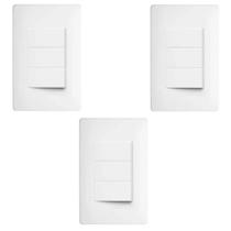 Kit 3 Conjunto Interruptor Simples Triplo 4x2 Habitat 2095