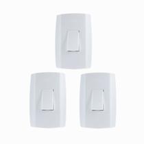 Kit 3 conjunto interruptor simples vertical 10a 250v ilumi - linha slim