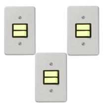 Kit 3 Conjunto Interruptores Simples Embutido 4x2 Pial 2100 10A
