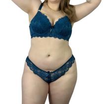 Kit 3 Conjunto Lingerie Plus Size Rendado Luxo Bojo Bordado Kit 3 Conjunto Lingerie Plus Size Rendado Luxo Bojo Bordado