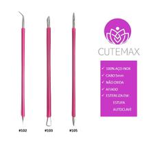 Kit 3 Conjunto Manicure Pedicure Palito Espatula Desencravador - Cutemax