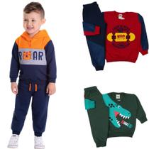 Kit 3 Conjunto Moletom Infantil Inverno Roupa Especial Menino