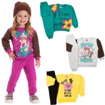 Kit 3 Conjunto Moletom Infantil Inverno Roupa Frio Menina Especial