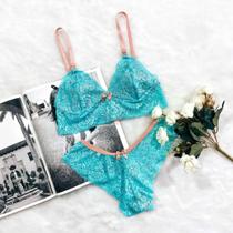 Kit 3 Conjunto Sexy Luxo Lingeries Femininas Renda Bicolor com Fecho Kit 3 Conjunto Sexy Luxo Lingeries Femininas Renda Bicolor com Fecho