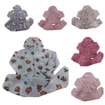 Kit 3 Conjunto Soft Menina 4 6 8 Infantil Inverno Capuz Frio