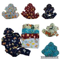 Kit 3 Conjunto Soft Menino Inverno Infantil Tam 4 6 8 Capuz