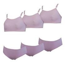 Kit 3 Conjunto Sutiã e Calcinha Menina Infantil Algodão Kit 3 Conjunto Sutiã e Calcinha Menina Infantil Algodão