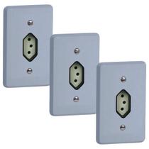 Kit 3 Conjunto Tomada 2p+t 20a 250v Silentoque 4x2 Pial