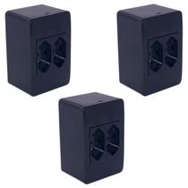 Kit 3 Conjunto Tomada Dupla 10a Tripolar Sistema X Sobrepor
