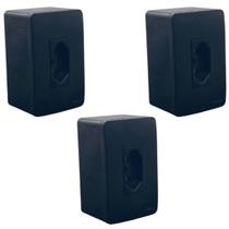 Kit 3 Conjunto Tomada Sobrepor 20a 3 Pinos Sistema X Preto