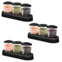 Kit 3 Conjuntos 3 Potes Potinhos Para Alimentos Transparente