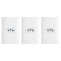 Kit 3 Conjuntos 4x2 1 Tomada 2p+T 10a/250v Fame Habitat