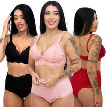 Kit 3 Conjuntos Amamentação Sutiã E Calcinha Gestante Pós Parto Lingerie Gestante - LAFAR MODA ÍNTIMA