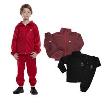 Kit 3 conjuntos casaco e calça esportivo agasalho infantil bebe uniforme inverno de frio peluciado