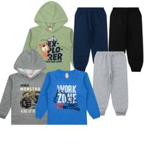 Kit 3 Conjuntos De Moletom Infantil Inverno Menino