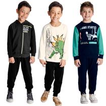 Kit 3 Conjuntos de Moletom Infantil Menino 4 ao 10 anos Kit 3 Conjuntos de Moletom Infantil Menino 4 ao 10 anos