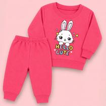 Kit 3 Conjuntos de Moletom Quentinho Com 6 Peças Para Bebês Até 12 Meses