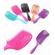 Kit 3 conjuntos Escovas para cabelo raquete hair quadrada flexível eficiência flexível