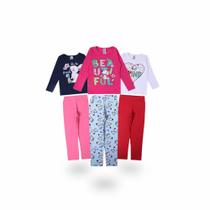 Kit 3 Conjuntos Infantil Menina Meia Estação Roupa Inverno