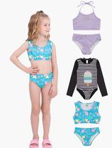 Kit 3 Conjuntos Infantil Menina Praia e Piscina Kit 3 Conjuntos Infantil Menina Praia e Piscina