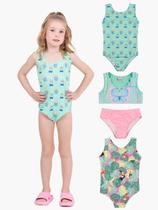Kit 3 Conjuntos Infantil Praia e Piscina Menina