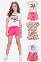 Kit 3 Conjuntos Infantil Rosa Menina