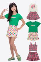 Kit 3 Conjuntos Infantil Verde Menina