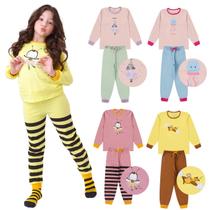 Kit 3 Conjuntos Infantis Menino ou Menina Conforto, Pijamas todas as estações Inverno ou Verão