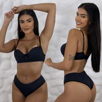 Kit 3 Conjuntos Lingerie Calcinha Liso Tanga Confortável Dia a Dia Atacado Revenda