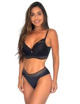kit 3 Conjuntos Lingerie luxo Cropped Sensual