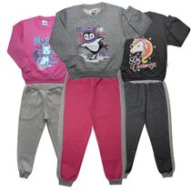 kit 3 Conjuntos Moletom Infantil Feminino Inverno Menina - Paraíso do Conjunto