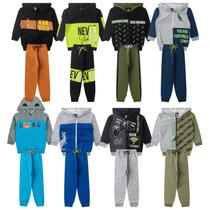 Kit 3 Conjuntos Moletom Menino Inverno Outono Estampas Sortidos de Alta Qualidade 6 Peças