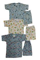 Kit 3 Conjuntos Pijama Infantil Menino Estampas Sortidas.