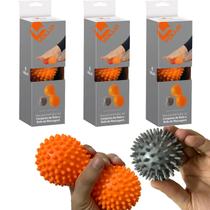 Kit 3 Conjuntos Rolo e Bola Massagem Vollo VP1059 Cinza e Laranja Kit 3 Conjuntos Rolo e Bola Massagem Vollo VP1059 Cinza e Laranja