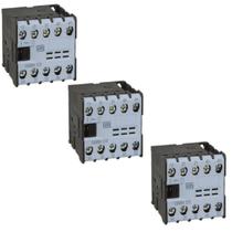 Kit 3 Contator Mini 6a Weg 3 Na + 1 NF 220v CAW04-31-00V25 Kit 3 Contator Mini 6a Weg 3 Na + 1 NF 220v CAW04-31-00V25
