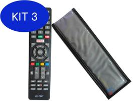 Kit 3 Controle Compatível Com Tv Cobia / Haier Smart + Capa