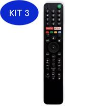Kit 3 Controle Remoto Compatível Tv Sony X90H / Xh90 Series