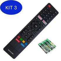 Kit 3 Controle Remoto Multilaser Tl020 Tl024 Tl032 Tl043 + Pilhas