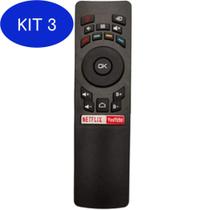 Kit 3 Controle Remoto Para Tv Smart Multilaser