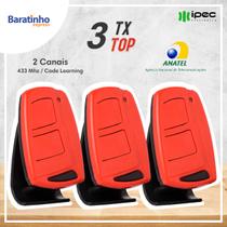 Kit 3 Controle Remoto Portão Universal Garen Ipec Alarme 433