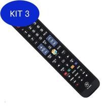 Kit 3 Controle Remoto Smart Tv Samsung Lcd/Led 3D E Função Futebol