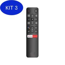 Kit 3 Controle Remoto Smart Tv Tcl Botão Netflix E Globoplay 4K - Vc Wlw