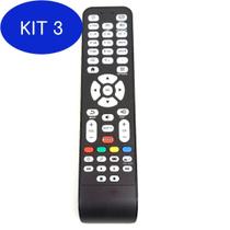 Kit 3 Controle Tv Multilaser Smartv Com Netflix Youtube Aplicável