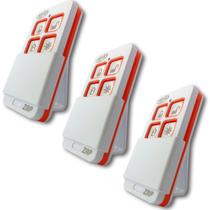 Kit 3 Controles Remoto 433,92 Tx Zap 4 Teclas Alarme Portão Automático