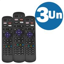 Kit 3 Controles Remotos Compatível para Smart TV AOC Philco Roku com Netflix GloboPlay DAZN Deezer Kit 3 Controles Remotos Compatível para Smart TV AOC Philco Roku com Netflix GloboPlay DAZN Deezer