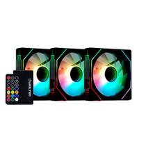Kit 3 cooler 120mm liketec enigma dark com controladora argb lf-kitargb-enigma-2079