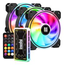 Kit 3 Cooler Fan 120Mm Argb Hub E Controladora Ventoinha 12V