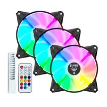 Kit 3 Cooler Fan ARGB Eurus com Hub Controladora e Controle Ventoinhas 6pin Clanm Gamer